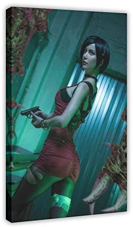 FISH DRAGATE Ada Wong Gaming-Poster 9 Leinwand-Poster, Wandkunst, Dekoration, Bild für Wohnzimmer, Schlafzimmer, Dekoration, Rahmen-Stil, 30 x 45 cm