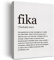GTGIC Fika Definition-Druck auf Leinwand, Wandkunst, Heimbüro, Dekoration, modern, minimalistisches Gemälde, 30,5 x 38,1 cm, schwedisches Poster, gerahmt, fertig zum Aufhängen