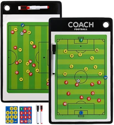 Joyeee Taktiktafel Fußball, Trainer Taktikmappe Fussball, Taktikmappe Fußball mit Marker Stift, Magnet Taktiktafel Fussball für Fußballtrainer für Taktikschulung und Spielanpassungen