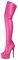 Stivali sopra Il Ginocchio a Spillo in Pelle Elasticizzata da Donna Stivali Alti alla Coscia con Plateau Sexy alla Moda Tacchi Alti Night Club Stivali da Pole Dance per Feste,Rose Red,37 EU