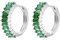 GOLDENCAT Pendientes Magic Plateados, Pendientes Aro Circonitas, Aros Pequeños con Piedras, Argollas Zircon, Aretes, Diámetro aro 15 mm, Grosor del aro 2 mm, Plata de Ley 925, Zircon Verde