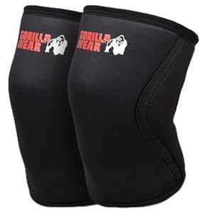 Gorilla Wear Kniebandagen Knieunterstützung 5mm Dicke Neopren Kompression Stabilisierung Bodybuilding … (M, 5 MM)