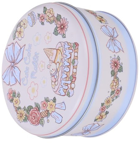 Zerodeko Scatola di latta per biscotti Holiday Cookie Stoccaggio Banda stagnata Modello adorabile Multi-funzionale Snack Container