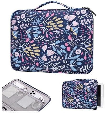 TiMOVO 9-11 Étui de Tablette pour iPad 11 Pouces A16 2025, iPad 10,9/10,2, Galaxy Tab A9+/A9 Plus 11, Sac de Protection avec Poches, Fleur Colorée