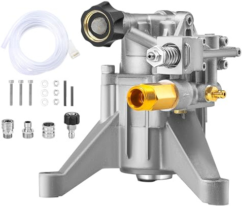 Tool Daily Pompe de nettoyeur haute pression verticale à arbre de 2,2 cm, pompes de rechange pour nettoyeur haute pression à eau froide, gaz, 2400-2800 psi, 2,3 GPM, compatible avec GCV160, 308653078,