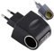 ZORQ Adaptador para automóvil de 12 voltios,Adaptador de Enchufe para automóvil | Convertidor de Encendedor de 220 V a 12 V con indicador LED - Accesorios automotrices de CA a, Color Negro, para