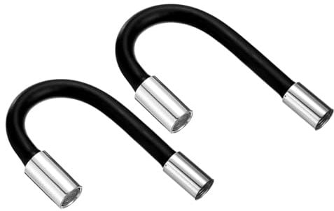 sourcing map 2pcs Foaming Extension Tube, Faucet Lengthen Extender, Sink Drain Extension Tube, Bathroom Faucet Extender, Extension Flexible Water Hose Adapter Black (20cm/30cm)