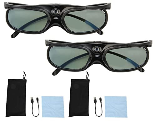 MUNEFE Lunettes De Projecteur, Lunettes à Obturateur Actif 3D, Lunettes 3D pour Télévision pour Fournir des Effets Visuels Immersifs Et des Images Cristallines