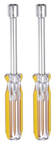 QUARKZMAN 2 Stück metrischer Mutternschlüssel 10mm CR-V nicht-magnetische Spitze hohle Wellen Sechskant-Schraubendreher mit rutschfestem Griff