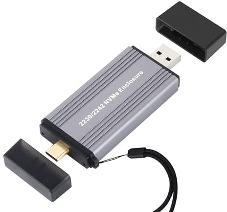 Saddgo Carcasa de aluminio portátil M.2 2230 2242 PCIE NVMe de alta velocidad USB 3.1 Gen 2 10Gbps tipo C