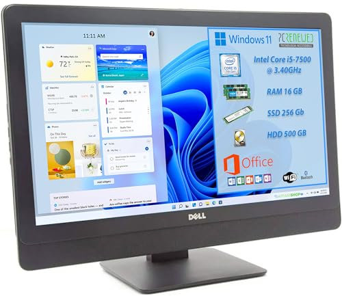 PC All in One OptiPlex 7450 | 23” Full HD, Core i5 7500T, Windows 11, 16GB RAM, SSD 512, OFFICE 21 WIFI, HDMI IN/OUT | Ideale per lavoro e casa (Ricondizionato) (SOLO PC)