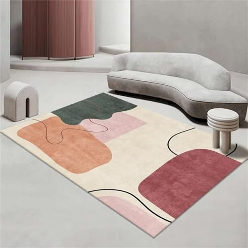 Kunsen Teppich Schlafzimmer Teppich schreibtischstuhl Farbe Wohnzimmer Teppich Linie Dekoration rechteckig Schlafzimmer Nachttisch Teppich feuchtigkeitsbeständig Dekoration küche 80X120CM