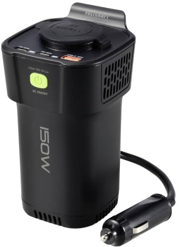 Voltcraft Wechselrichter MSW 150-12 Car - Dosenform für Getränkehalter