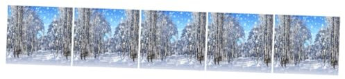 HOMSFOU 5stücke Weihnachtlicher Fotohintergrund Winterwald Dekoration Für Feiern Glitzernde Schneelandschaft Vielseitig Einsetzbar Als Tapete Vorhang Oder Fotobox Für Weihnachts Und
