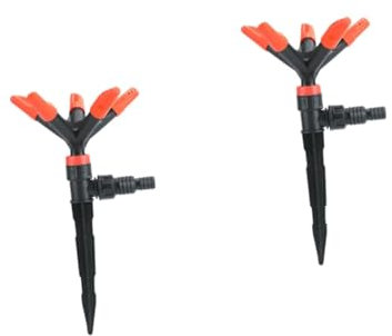 POPETPOP 2 Pièces arroseur de pelouse Sprinkler arrosage arroseurs pour Jardin arrosage Gazon arroseur oscillant Outils d'irrigation rotatifs arrosoir Outils d'arrosage Plastique Orange