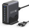Cargador multifunción USB C 285W, estación de Carga rápida GAN de 6 Puertos, Adaptador de Corriente Tipo C PD+QC 100W para portátiles compatibles con MacBook/iPhone 16/Galaxy S23