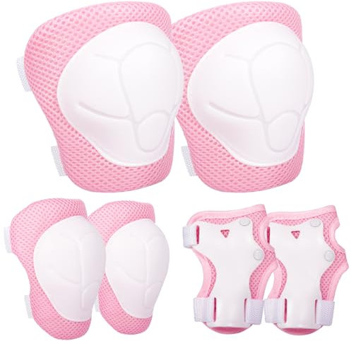 PQETBV Juego de Protecciones Patines Infantil, con Ajustables Rodilleras Coderas Muñequeras, Juego de Rodilleras para Patinaje Ciclismo Monopatín Bicicleta Skate