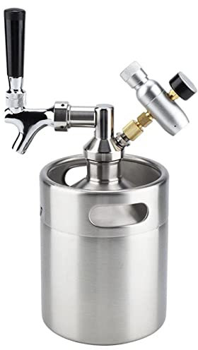 RVIFY Kit Cerveza Grifo de 2L presurizado para el hogar, dispensador de Cerveza Artesanal, Mini Sistema de Barril de Cerveza Growler Herramientas para embarrila