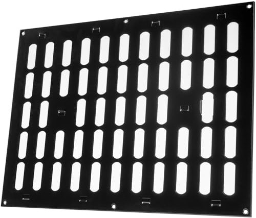 Vent Systems 400 x 300 mm / 16 x 12 Inch Vent Cover - Black Adjustable Metal Grill Cover - Air Supply Ventilation - Metal Grate - Vent Covers/Grilles for Heating/Cooling, Home, Kitchen, Bathroom