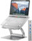 tounee Laptop Stand with Detachable USB-C Hub, 100W PD Charging, 4K@60Hz HDMI, 3 USB Ports, Ergonomic Laptop Holder Docking Station for 10-17 Laptops, MacBook & More - Silver