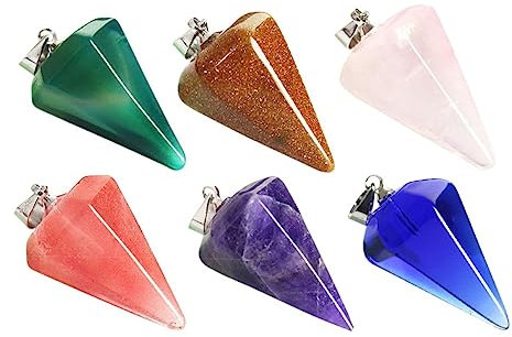 Artibetter 12stücke Teiliges Diy Natürlicher Kristall-anhänger Aus Rosenquarz Amethyst Goldfluss Grüner Achat Sechseckig Geschliffen Schmuckzubehör Für Halsketten Armbänder Ohrringe Vielseiti