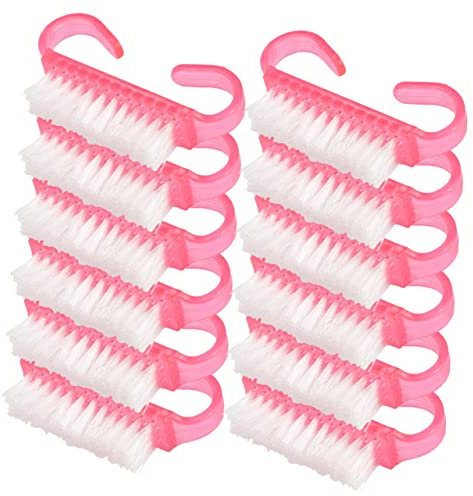 LOORGVEL Cepillo De Uñas Agarre Manual 12 Piezas De Limpieza De Uñas De Plástico Ergonómico Para Manicura y Pedicura Limpieza Portátil