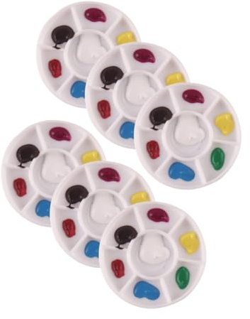 BESTonZON 6 pièces Miniature Palette de Peinture Mini Modèle Palette Couleurs pour Décoration DIY Garçon Fille Educatif Accessoires Peinture Garçon Fille