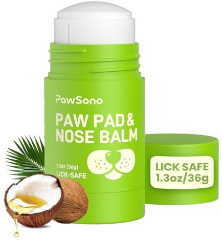 PawSono Lick-Safe Dog Paw & Nose Balm Stick with Coconut Oil, Stop Licking | Natural Shea Butter, Moisturize & Soothe Dry Cracked Snout & Pads, Frenchie Nose Butter, Cream & Wax for Horse Hoof
