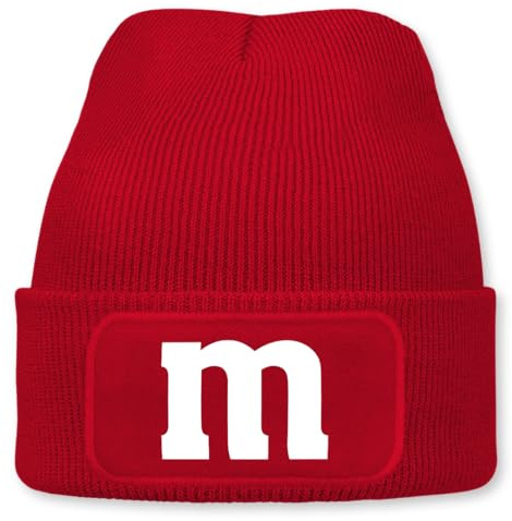 Prozente Momente Buchstabe m – lustige Wintermütze | Beanie für Damen & Herren, warm, elastisch & Unisex, Strickmütze mit Patch & Druck, perfekt für Après-Ski, Weihnachtsmarkt & Fasching