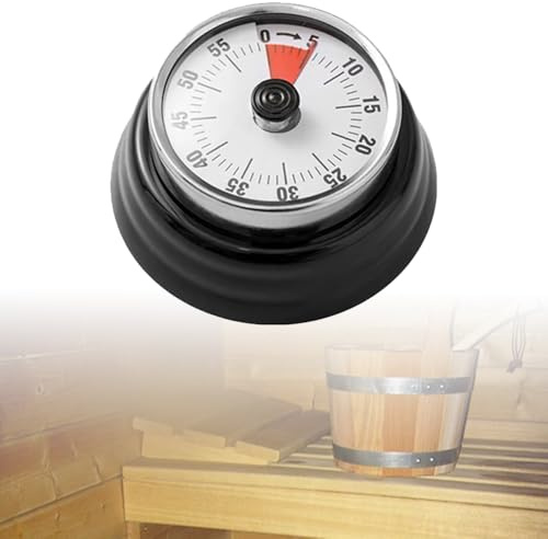 VOVCIG Edelstahl Sauna Timer, mechanischer Uhr-Timer für Saunäle und Wellnesszentren, Sauna-Zubehör, maximal 55 Minuten, mechanisch selbstantreibend, ohne Batterie