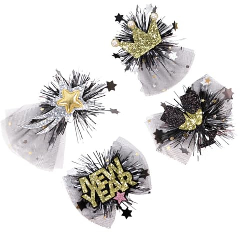 ROMISBABA 4 Stück Neujahrs Haarspangen aus Stabilem Material Festival Haaraccessoires für Damen Frühlingsfest Silvester Farbecht und Bruchfest