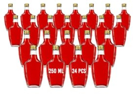 Amajoy 24 x 250 ml botellas de cristal vacías Roma con tapón de rosca, botella de vino, smoothie, botella de licor, vinagre y aceite para rellenar