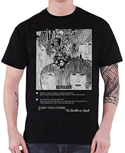 Rockoff Trade Men's The Beatles Revolver 8 Track Regular Fit Crew Neck Short Sleeve T - Shirt, Black (Black), X-Large (Manufacturer Size:XL)