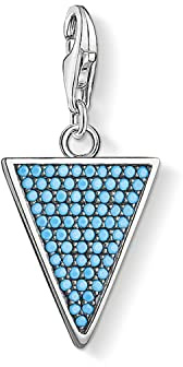 THOMAS SABO Charm-Anhänger Dreieck Türkis 925er Sterlingsilber, Geschwärzt