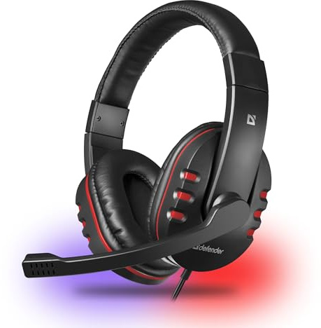 Defender 64113 Gaming-Headset Warhead G-160 schwarz, Kabel 2,5 m, Kopfhörer mit Mikrophon