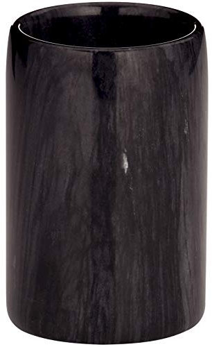Kela 20011 Becher/Zahnputzbecher, Marmor, Ø 7,5 cm, Höhe 11,5 cm, Liron, Schwarz