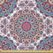 ABAKUHAUS Ethnisch Stoff als Meterware, Orientalische Art Floral Retro, Microfaser Multi Zweck Dekostoff für Kunsthandwerke, 3M (230x300cm), Türkis Hellrosa und Pink