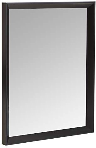 Amazon Basics Rechteckiger Wandspiegel Wandmontage, 40.6 x 50.8 cm, spitzer Rand, Schwarz