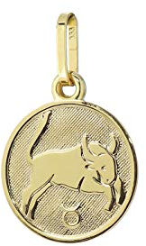 NKlaus Stier Sternzeichen 333 8 Karat Gelbgold 12mm Kettenanhänger Horoskop Zodiak 9126