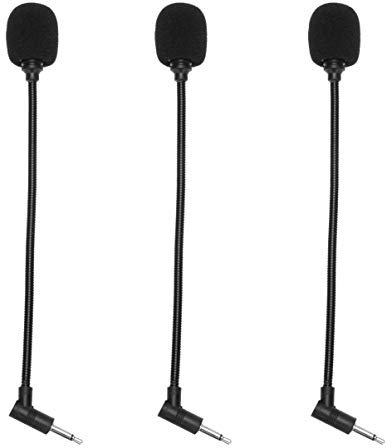 SOLUSTRE 3.5mm Mini Microphone for Phone, Flexible Gooseneck Computer Microphone, Replacement Microphone for Headsets, Compatible with iPhone, iPad, Laptops