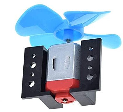 Auoeer 1Set DC Micro 130 Gear motor with fan blade SMAll propeller 3-6V FOR DIY experiment +Motor base (Color : Blue)