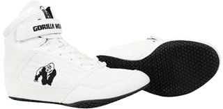 Gorilla Wear - High Tops Black Weiß - Bodybuilding und Fitness Schuhe mit Logo leicht bequem perfekt für Gym Sport Krafttraining Polyester PU, 36, 9001310018, 36 EU