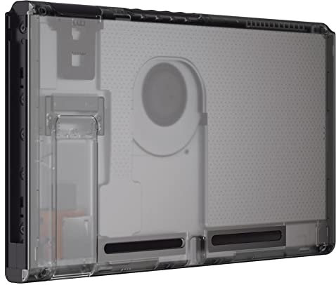 eXtremeRate Clear Black Console Back Plate DIY Replacement Housing Shell Case for Nintendo Switch Console with Kickstand – JoyCon Shell NOT Included