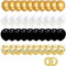 ZHOUHON 60pcs Luftballons Set, 30cm Gold Schwarz und Weiß Luftballons Metallic Latex Ballons Konfetti Ballons für Hochzeit Geburtstag Verlobung Abschluss Dusche Babyparty Party Dekoration (Schwarz)