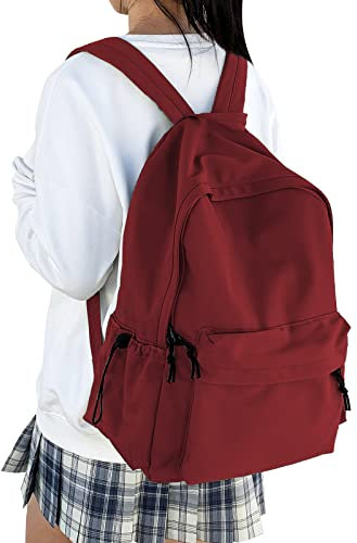 HYC00 Schulrucksack Damen, Causal Travel Schultaschen 14 Zoll Laptop Rucksack für Mädchen im Teenageralter Leichter Rucksack Wasserabweisend Bookbag College Boys Men Work Daypack,Rot