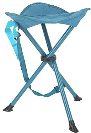 ChengBeautiful Klappbarer Dreibeinhocker Leichter Camping Wanderung Angeln Rasen Tragbarer Klappstativhocker Stuhl mit 3 Beinen Hocker (Farbe : Blau, Size : One Size)