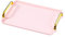 F Fityle Plateau de Service en Plastique, Rectangle avec Trou de Poignée Antidérapant Thé Assiette Nourriture Repas Plateau de Service, Rose S