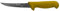 Starrett Professional Stainless Steel Kitchen Boning Knife - Narrow Curved Profile - 5-inch (125mm) - Yellow Handle