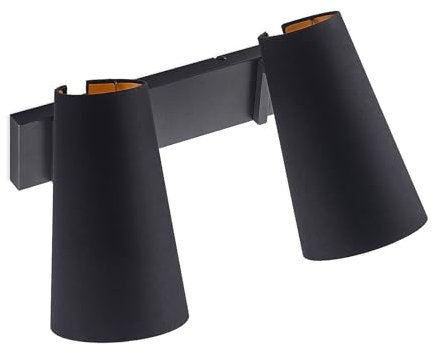 Lucande Wandleuchte, Wandlampe Innen Kemoni (Modern) in Schwarz aus Metall (2 flammig E27) - Wandstrahler Wandbeleuchtung Schlafzimmer/Wohnzimmer Wohnzimmerleuchte