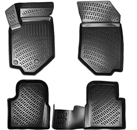 fussmattenprofi.com 3D Gummimatten Set für Peugeot 208 II 2019-2024 (Passt Nicht in Elektro) | Extra Hoher 5cm Rand Allwetter Auto Fussmatten I TPE Geruchlos rutschfest Fußmatten Zubehör